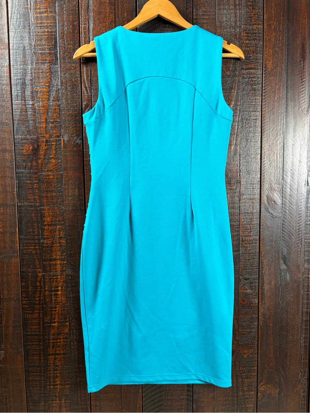 Spense Sleeveless Turquoise Sheath Dress 6 Petite - Picture 5 of 6